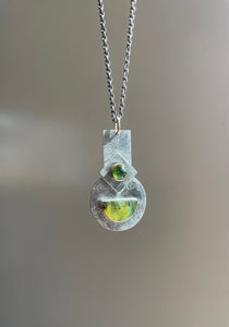 Modernist Necklace Tourmaline + Green Opal