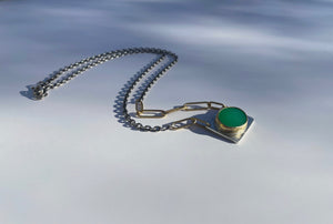 Chrysoprase Gold Link Necklace