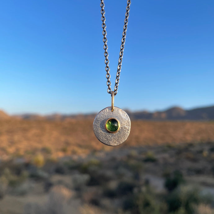 Green Tourmaline Medallion Necklace