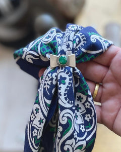 Bow Tie Bandana Slide - Green Turquoise