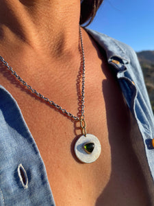 Green Tourmaline Medallion Necklace