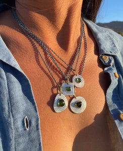 Green Tourmaline Tablet Necklace