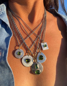 Green Tourmaline Medallion Necklace