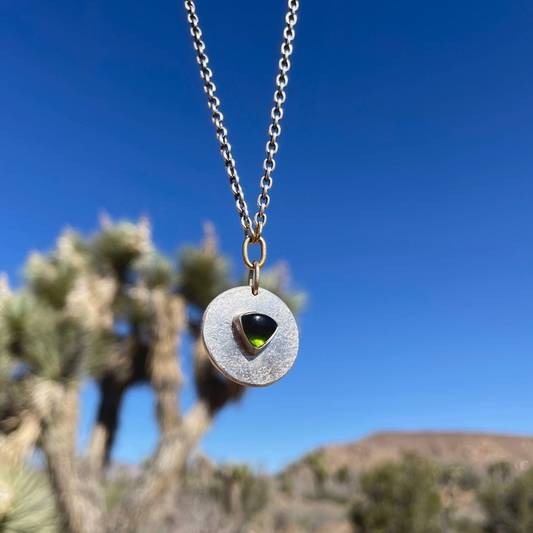 Green Tourmaline Medallion Necklace