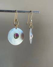 Full Moon Earrings Pink and Green Tourmaline