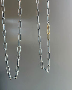 Handmade Silver Chain + 18k Gold Clasp