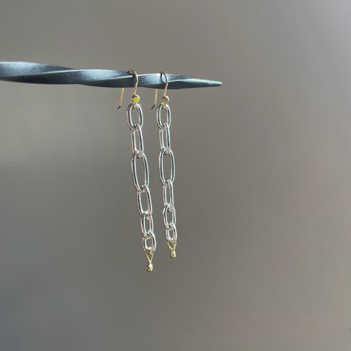 Handmade Chain Earrings Mixed Metal