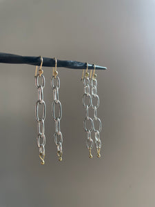 Handmade Chain Earrings Mixed Metal