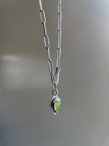 Green Opal Pendant + Handmade Chain