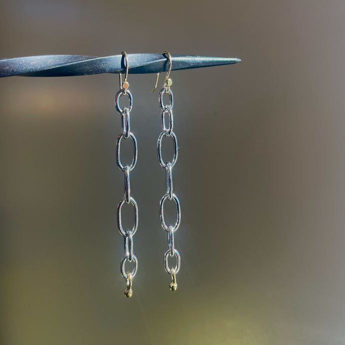 Handmade Chain Earrings Mixed Metal