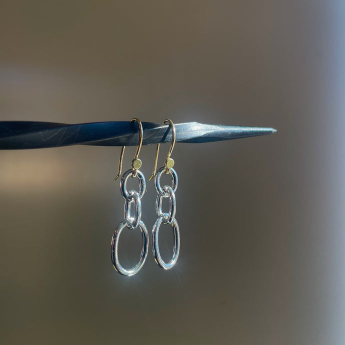 Handmade Chain Earrings Mixed Metal