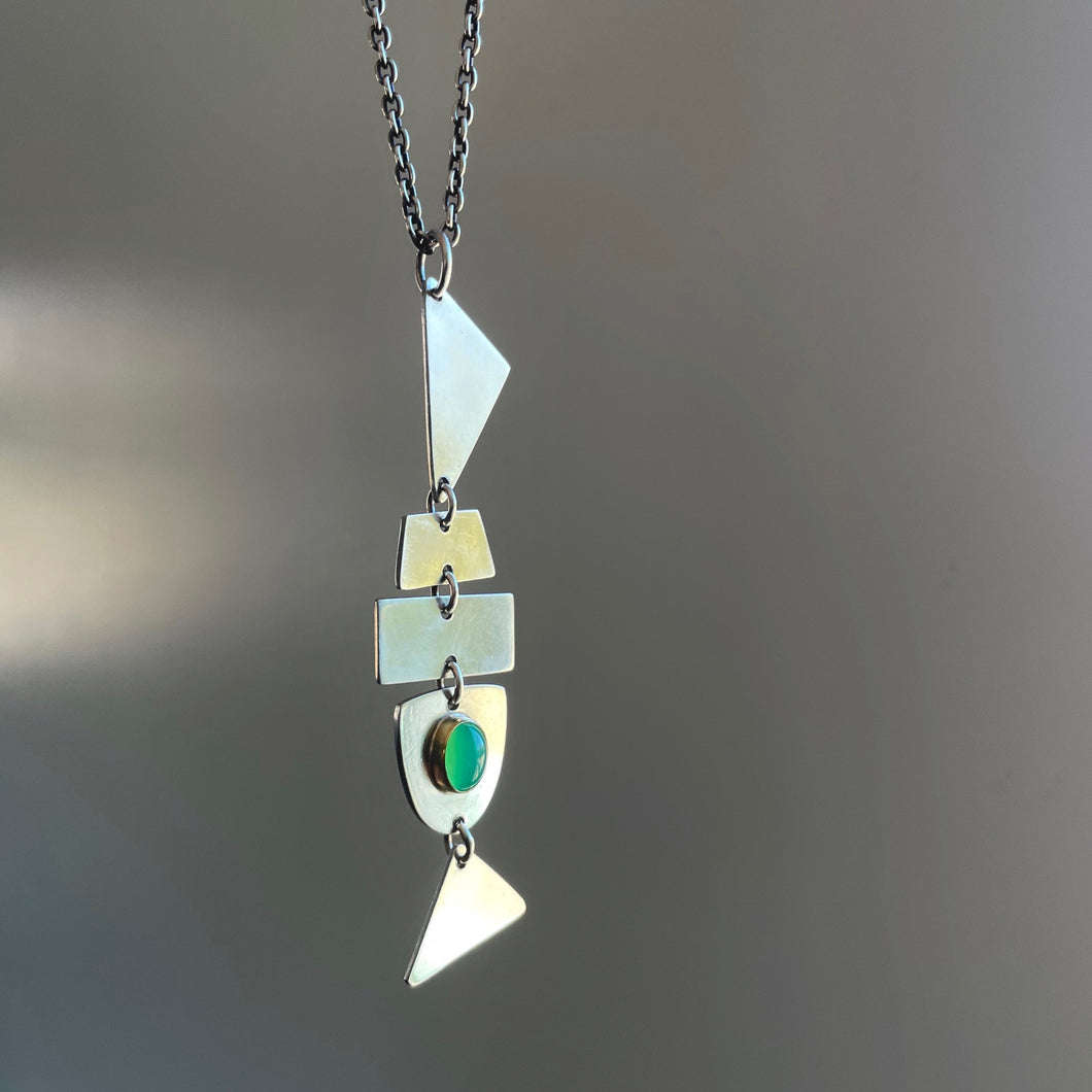 Chrysoprase Fish Necklace