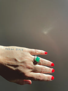 Chrysoprase rectrangle Wrap Ring