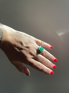 Chrysoprase rectrangle Wrap Ring