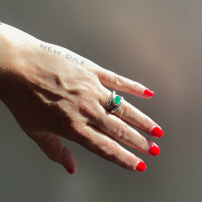 Gem Chrysoprase Wrap Ring