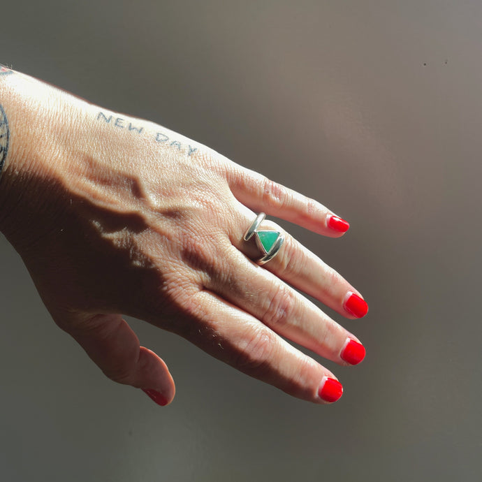 Chrysoprase Triangle Wrap Ring