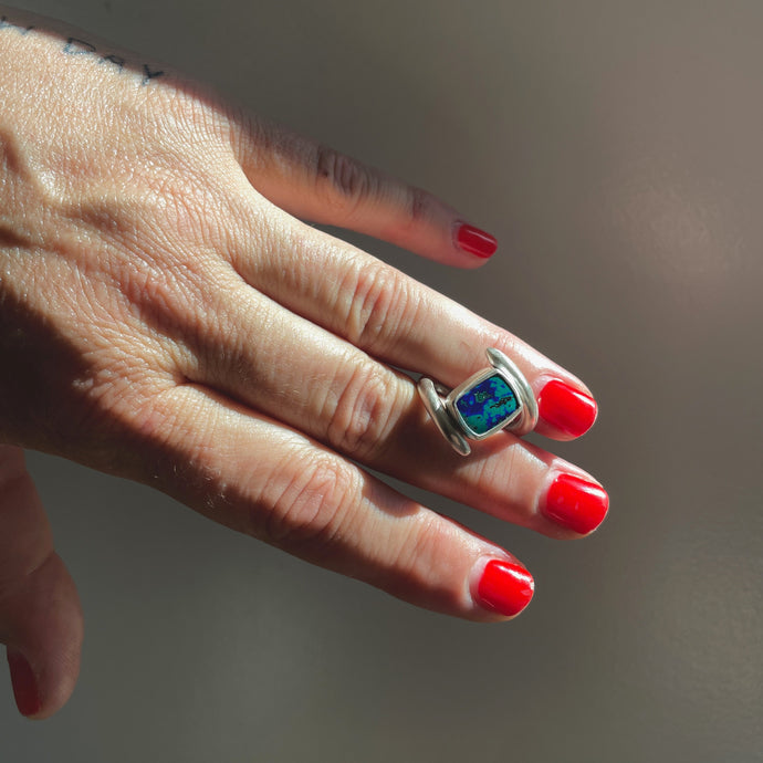 Azurite Malachite Wrap Ring