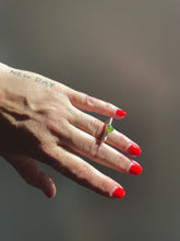 Green Opal Triangle Slice Ring
