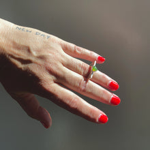 Green Opal Triangle Slice Ring