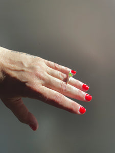 Green Opal Triangle Slice Ring