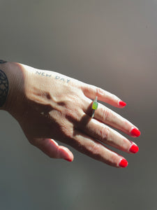 Green Opal Slice Ring ring