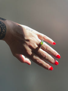 Green Opal Slice Ring ring