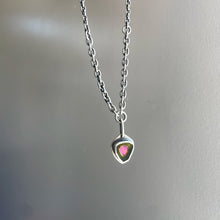 Watermelon Tourmaline Slice Necklace