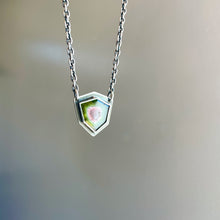 Watermelon Tourmaline Slice Necklace