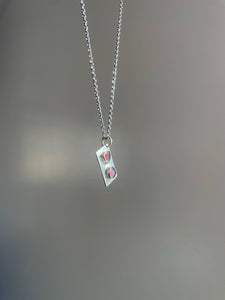 Watermelon Tourmaline Hourglass Necklace