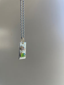 Diamond and Green Opal Portal Necklace