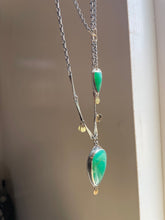 XL Chrysoprase Necklace-Forged Links and 18k Sequins