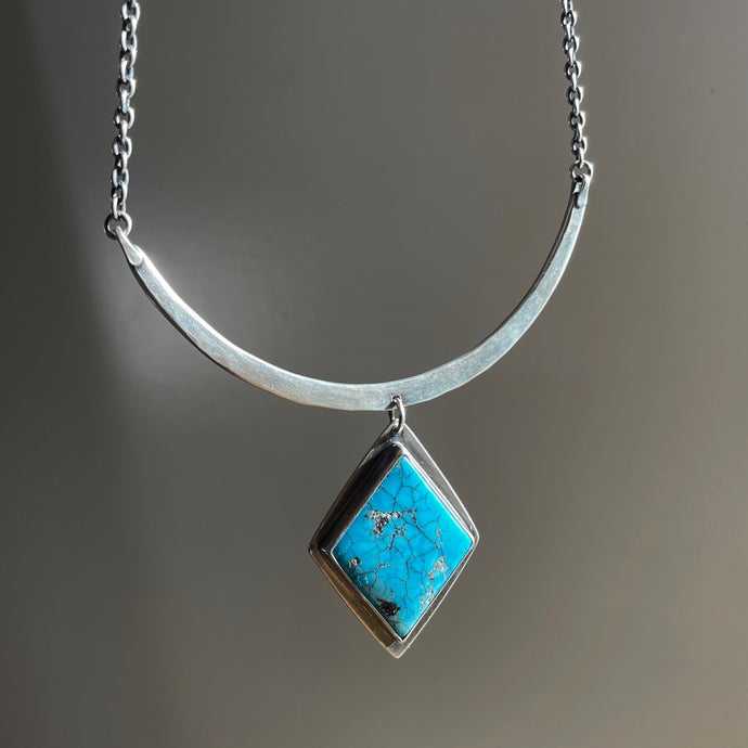 Turquoise Diamond Contour Necklace