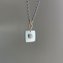 Square Tablet Necklace with Diamond