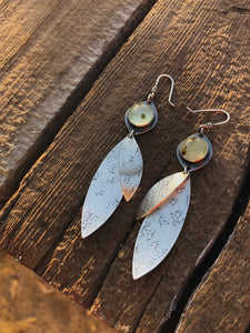 Small Prehnite Leaf Earrings