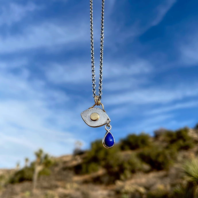 Lapis Crying Eye Necklace