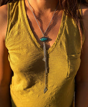 Turquoise Tassel Lariat Necklace