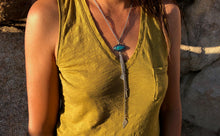 Turquoise Tassel Lariat Necklace