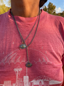 Golden Eye Lariat Necklace