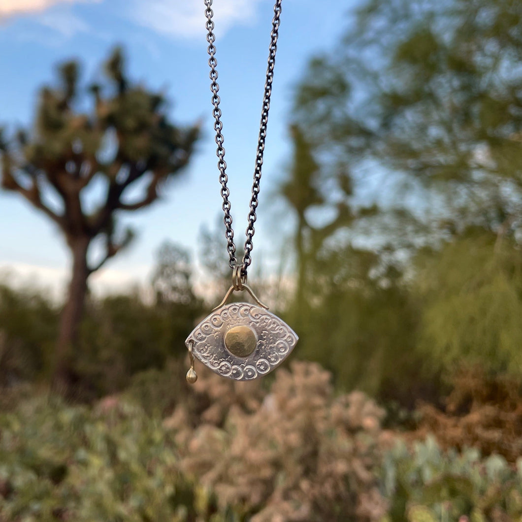 Golden Teardrop Eye Necklace