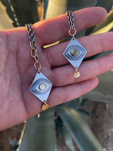 Diamond Shield Eye Necklace
